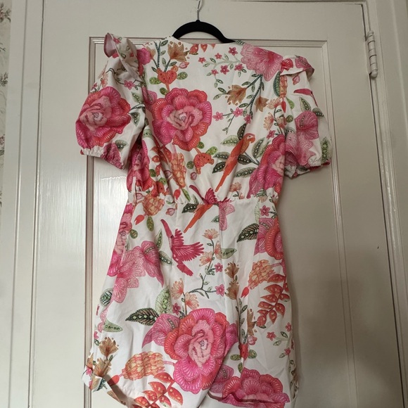 Anthropologie Floral Pink and Green Jumpsuit - Picture 2 of 2